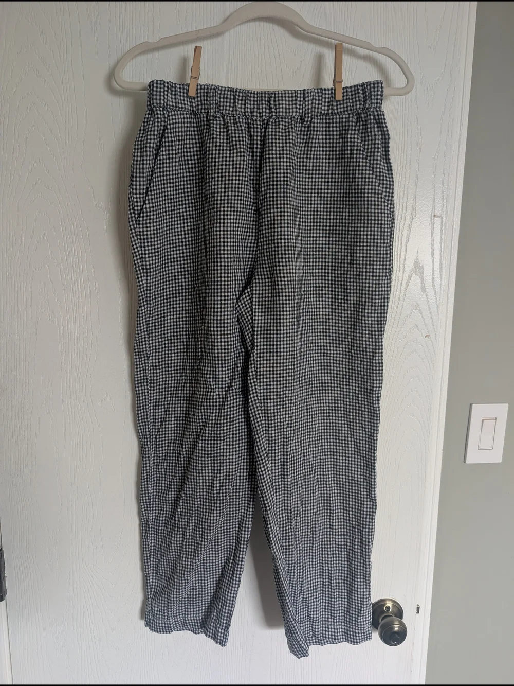 Quince 100% European Linen Gingham Pants Small